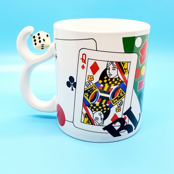 Black Jack die in handle beverage coffee mug Vegas casino gambling cards Poker - Picture 5 of 7